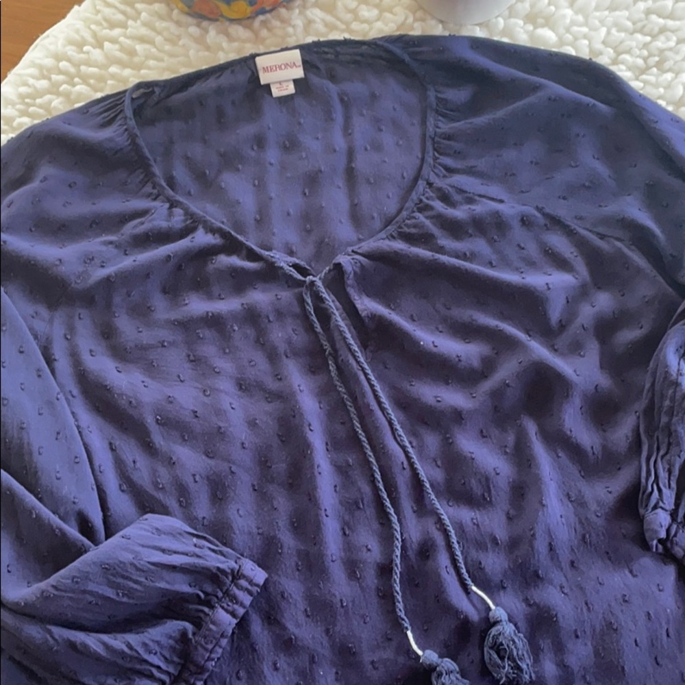 Blue peasant tunic 💙 - Picture 5 of 9